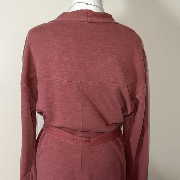 Free People S Babe I'm Yours Cardigan Style Long Sleeve Robe Dried Currant Wine - Picture 8 of 16